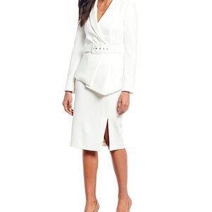 Tahari ASL Asymmetrical Belted Blazer Jacket 10P
